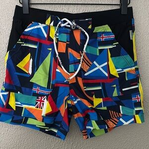 Mens Taddlee Swim Board Boxer Short, Small, Rare Print Sail Boat European